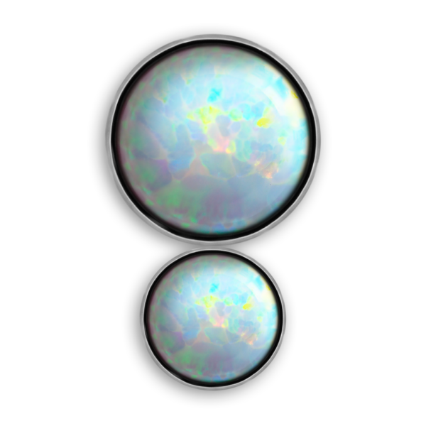 Titanium Threadless ''2 Opal set'' cluster
