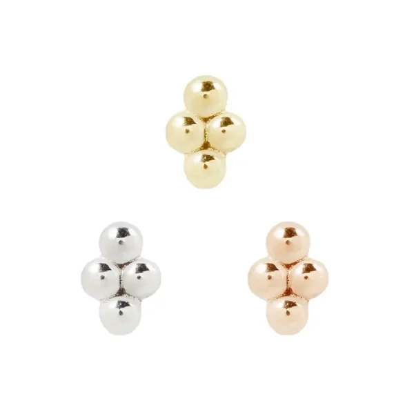 14K 4 bead mini cluster