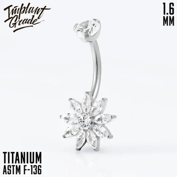 Titanium navel ''Camelia''