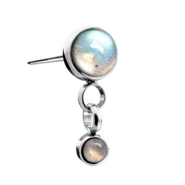Titanium Threadless ''Dangled'' Natural stones