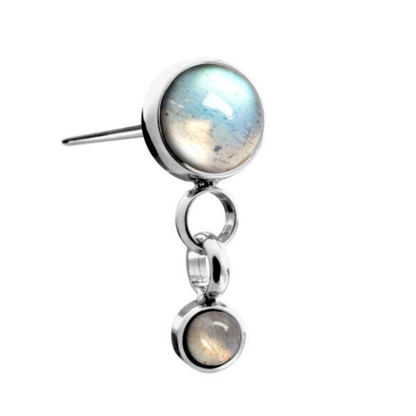 Titanium Threadless ''Dangled'' Natural stones