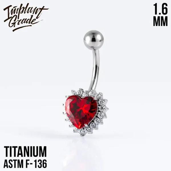 Titanium navel ''Glory Heart''