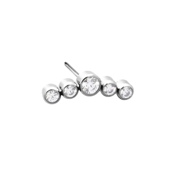 Titanium Threadless ''Mini 5 gem'' cluster