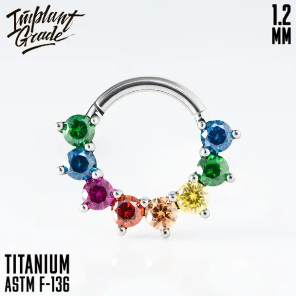Titanium click ring ''Moana mix''