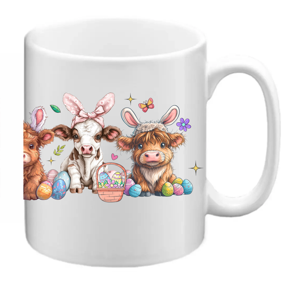 Easter Cow Plain White Mug