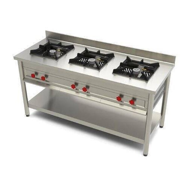 Commercial Three Burner Cooking Range