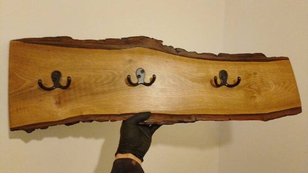 Live edge coat hanger Oak