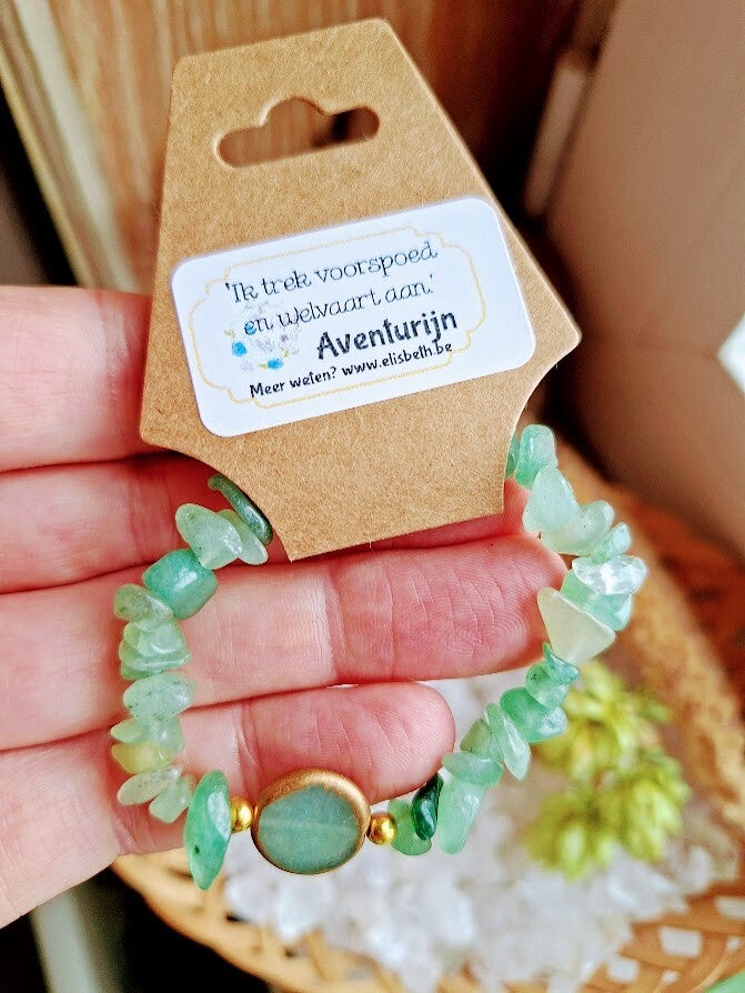 Groene Aventurijn kinderarmbandchips met avenurijnsteen