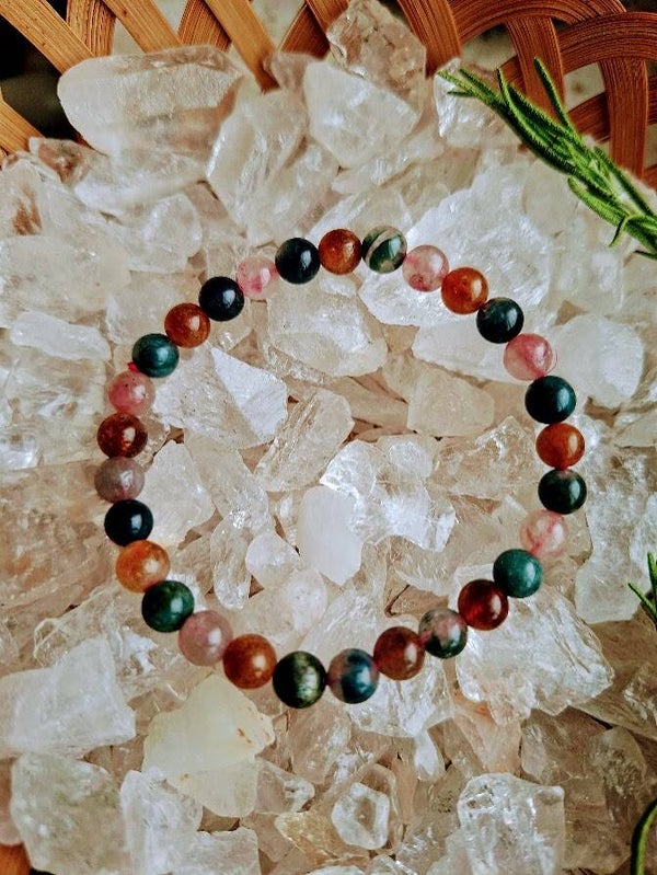 India agaat armband 4mm