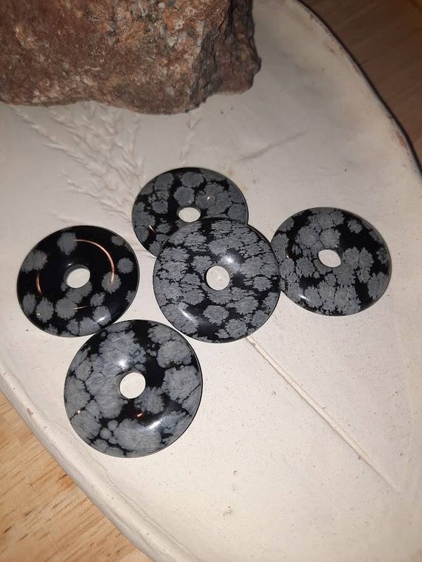 Sneeuwvlok obsidiaan donuthanger