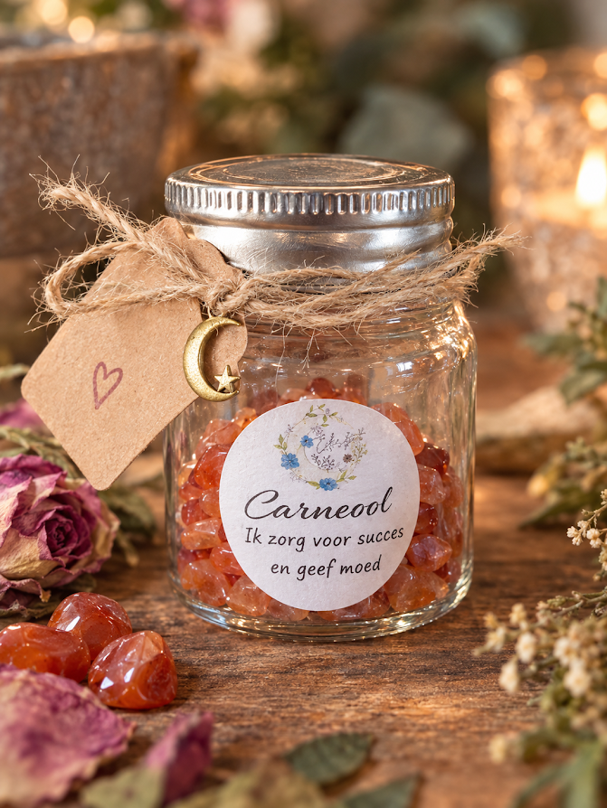 Intentie Potje 'Moed' met ruwe carneool