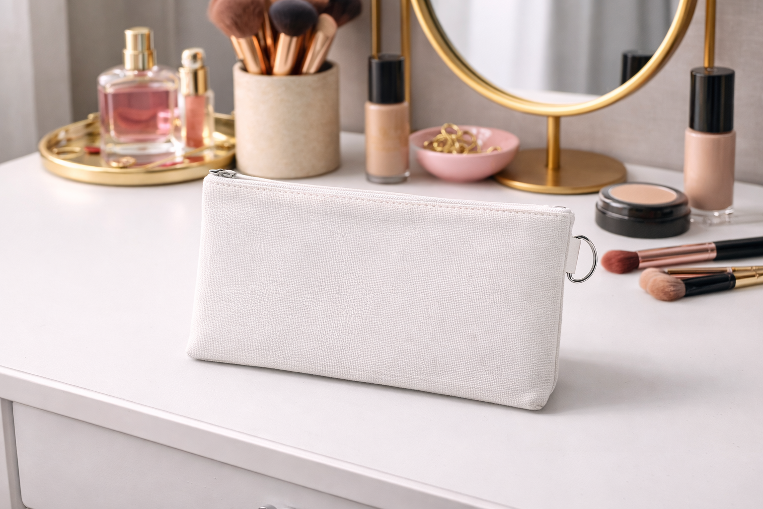 Pochette blanche avec anneau