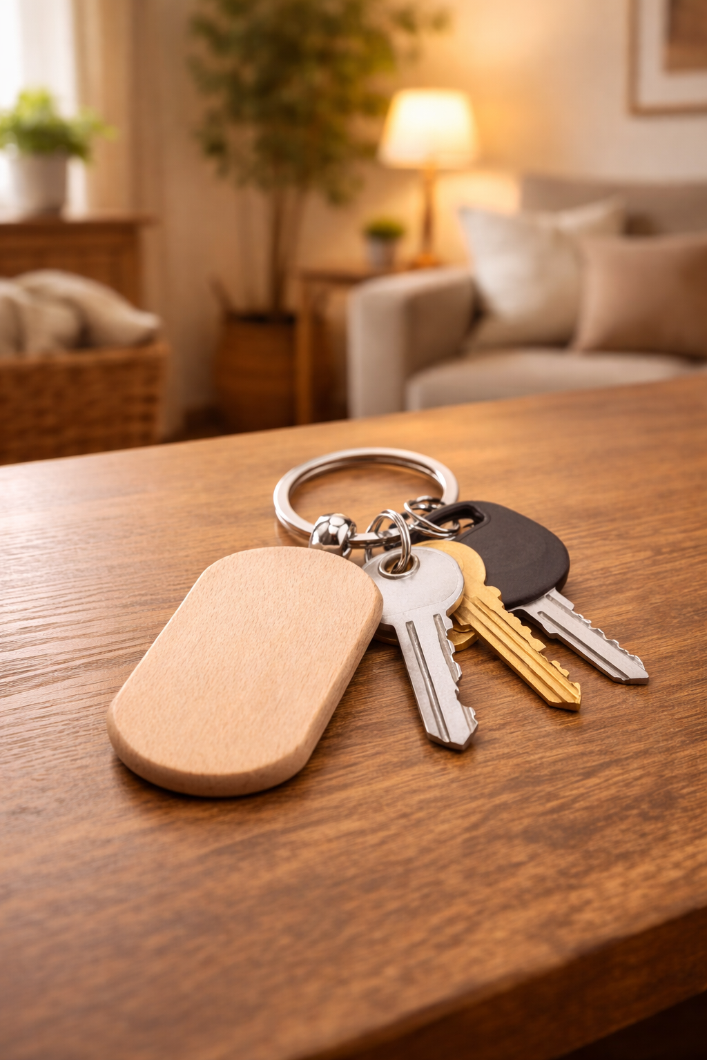 Porte clef bambou ovale