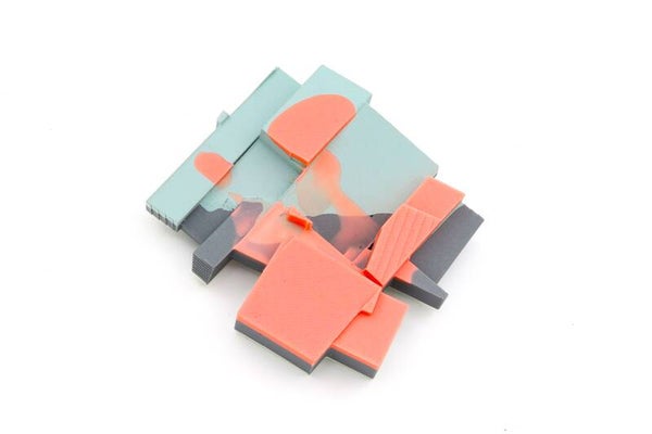 Pink/grey Momentary Continuum brooch