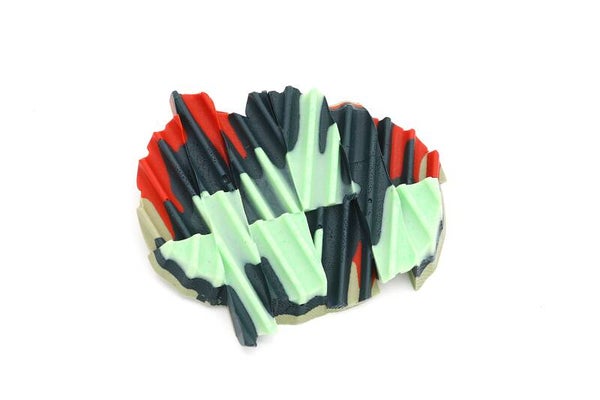 Orange/green Momentary Continuum brooch