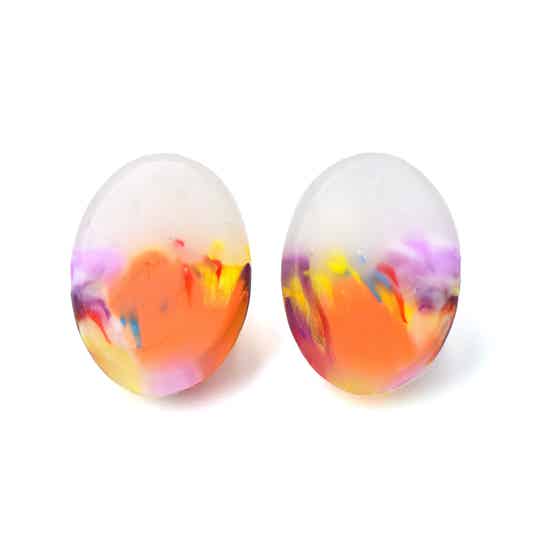 Crystals from bloom earrings (orange/pink)