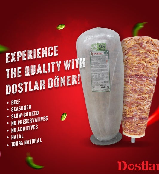 Presentación de carne de kebap Dostlar