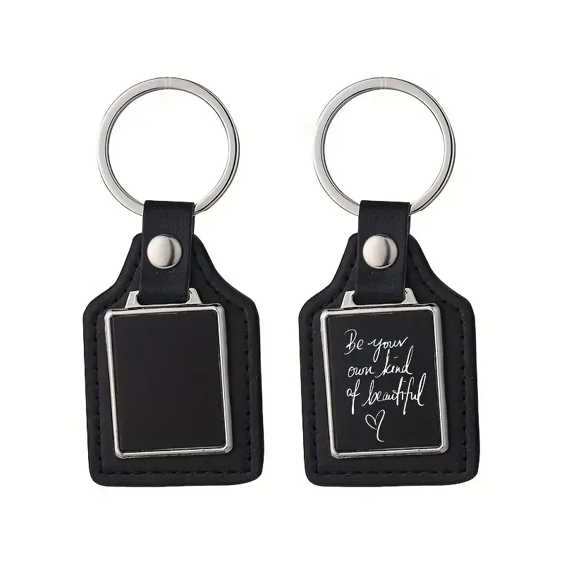 Sleutelhanger zwart vierkant