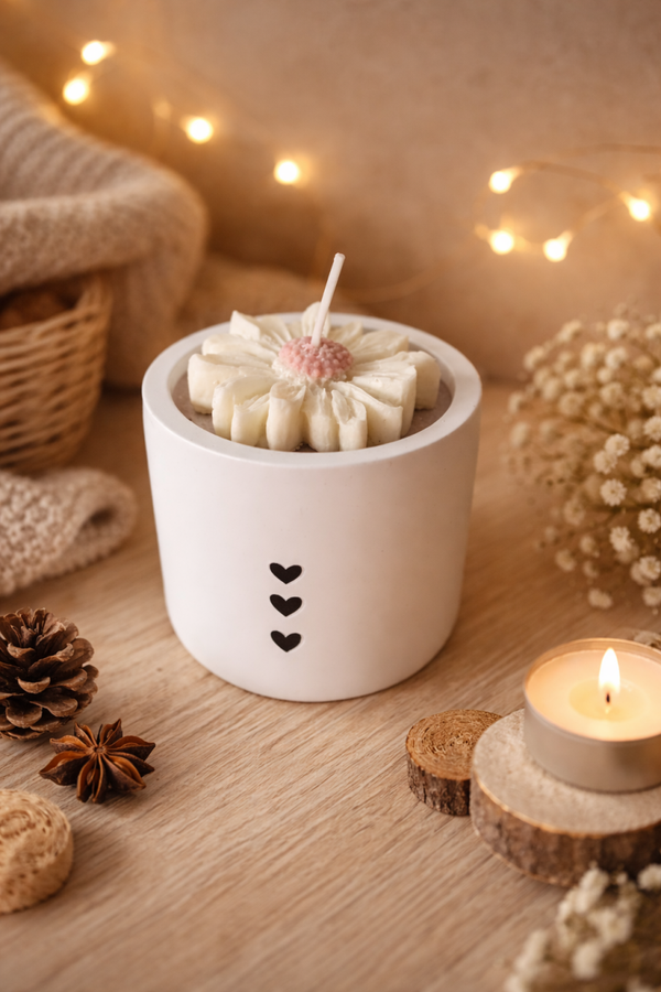 Handgemaakte Sojawas Kaars in Keramisch Potje