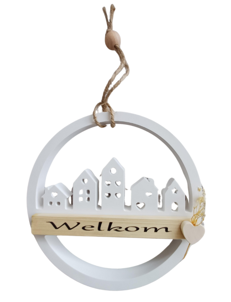 Cirkel huisje Welkom