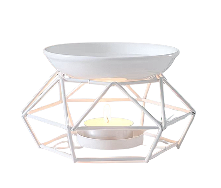 Wax melt brander Geo Wit