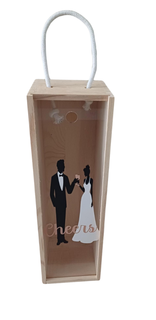 Wijnkist met schuifdeksel transparant laten bedrukken