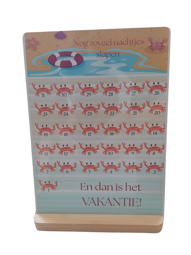 Aftelkalender Vakantie vrolijke krabben