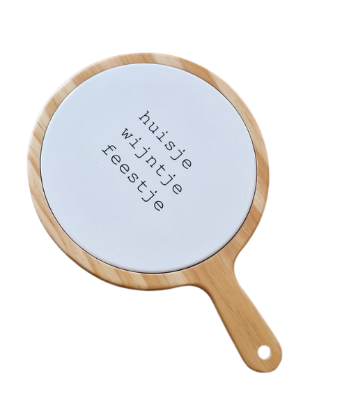 Houten kaasplank met tegeltje bedrukken