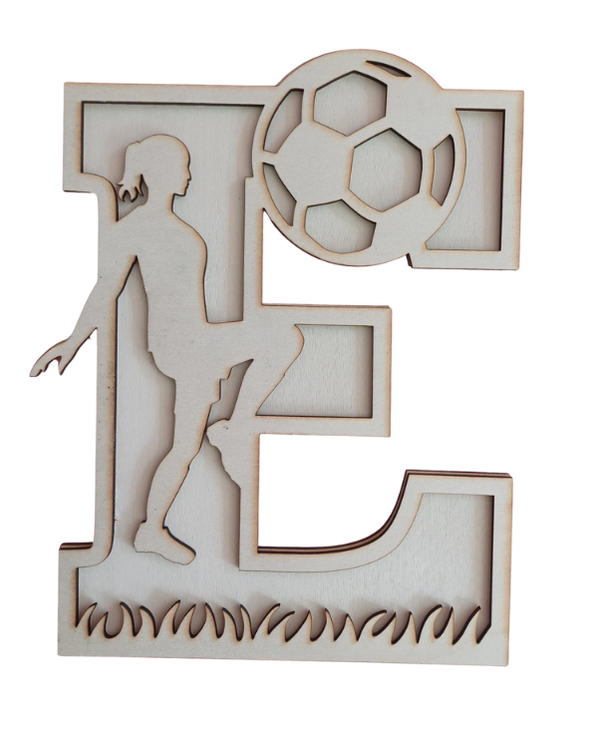 2D voetbal vrouwen letters