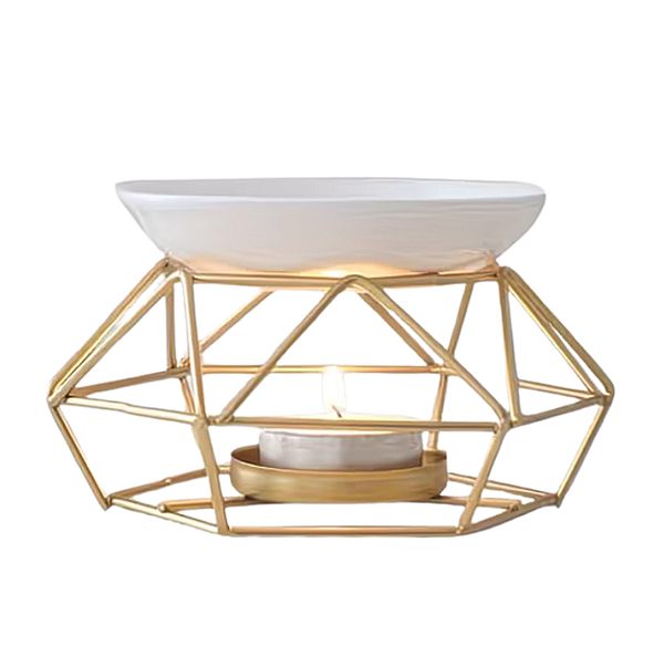 Wax melt brander Geo Goud