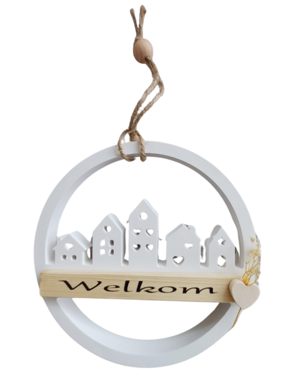 Cirkel huisje Welkom