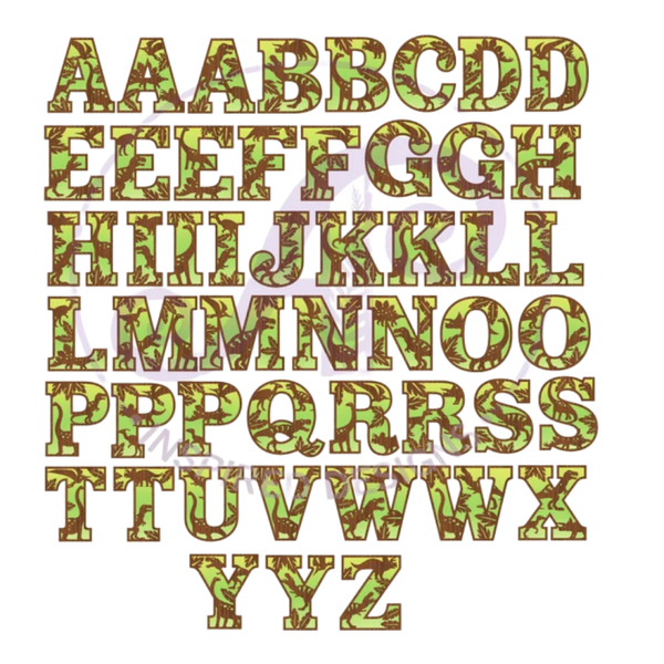 Dino 2D letters gekleurd