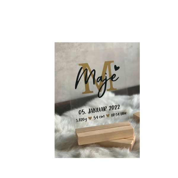 Acryl plaatje met naam en/of logo