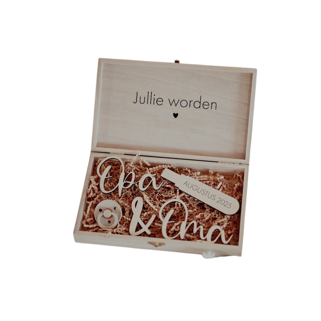 Aankondiging kistje graveren