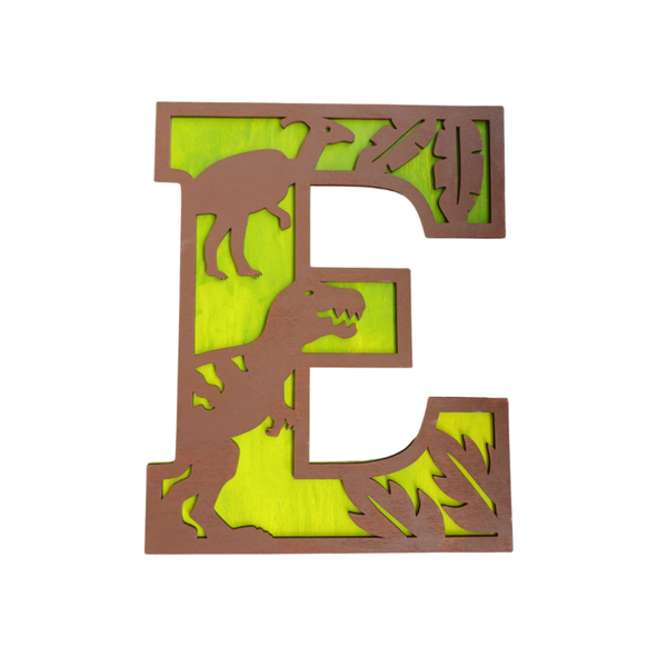 Dino 2D Letters gekleurd