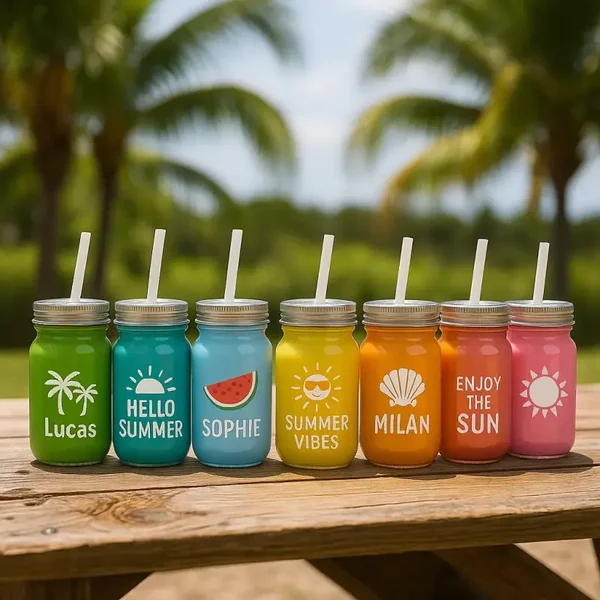 Mason jar gekleurd bedrukken