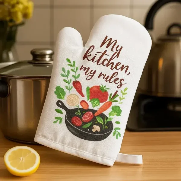 Oven handschoen bedrukken