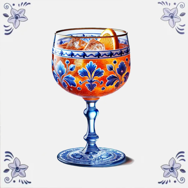 Delfts blauw tegeltje Aperol spritz