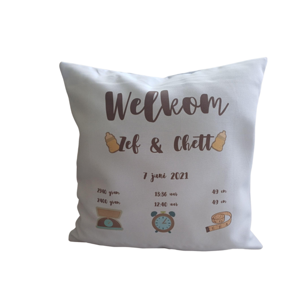 Geboorte kussen bedrukken
