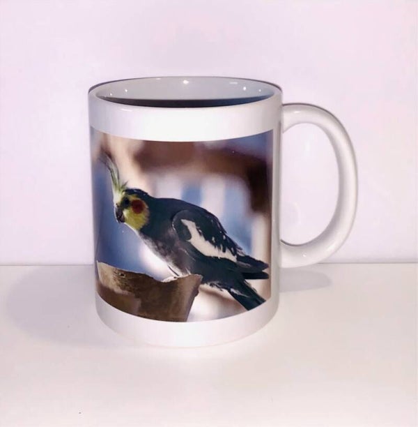 Mug perruche callopsitte élégante intérieur blanc
