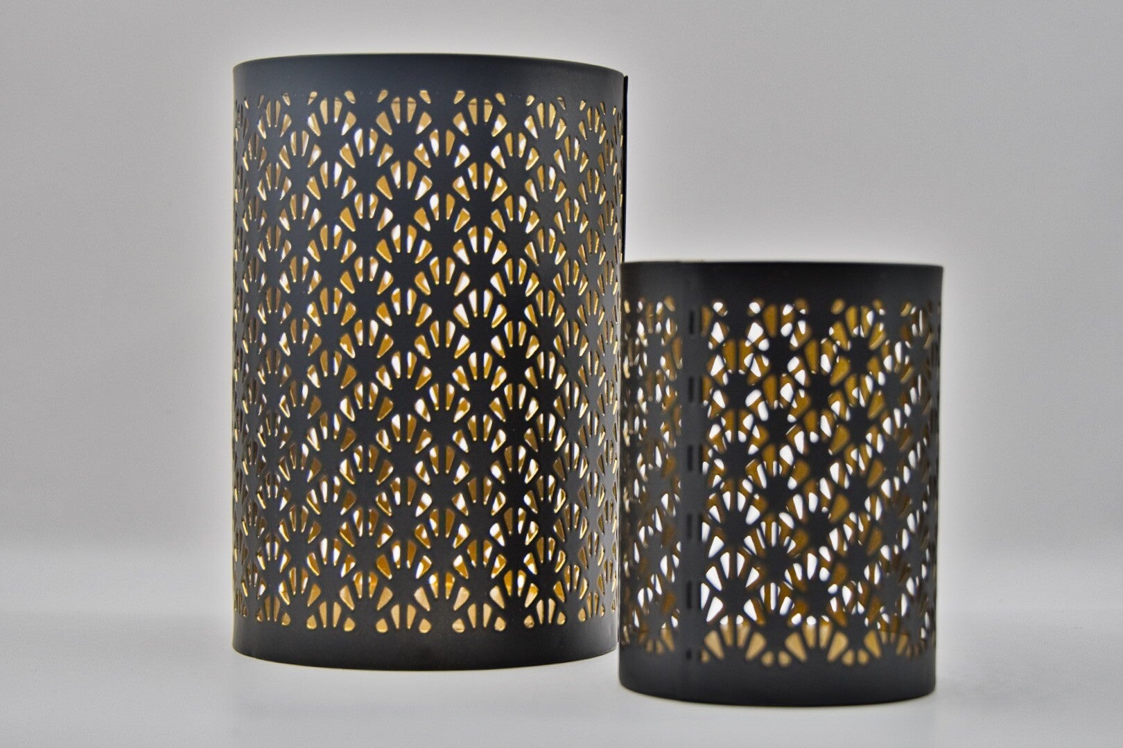 Luxe windlichthouders zwart goud