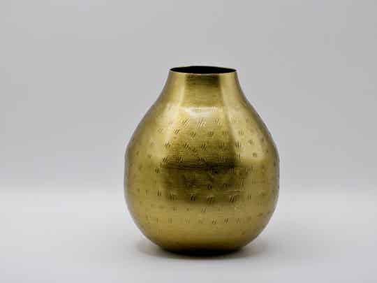 Gouden bol vaasje - Metaal (stripes)