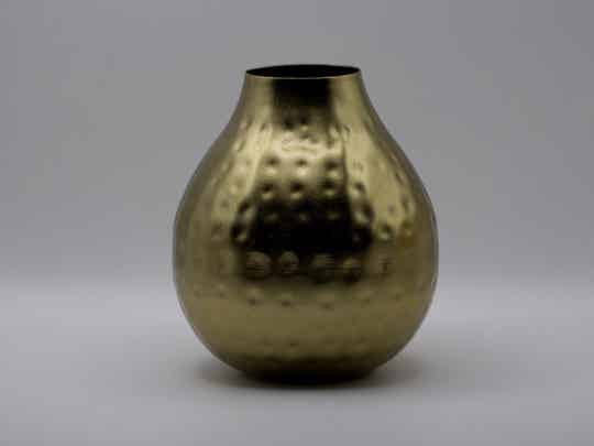 Gouden bol vaasje - Metaal (dots)