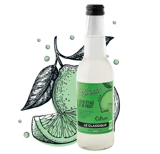 Kéfir de Fruit BIO - Kéfirade Citron 33CL - L'atelier du ferment