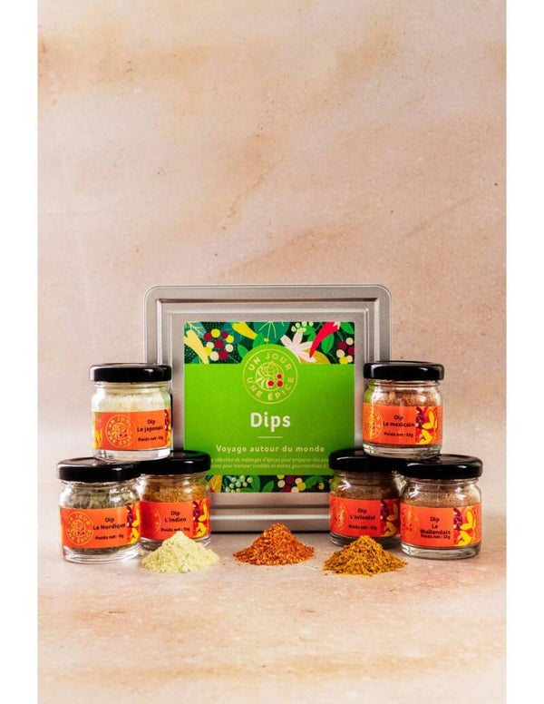 Assortiment de 6 dips apéritif - un jour une épice