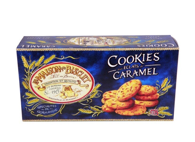 Étui de cookies aux éclats de caramel d’Isigny 220 g - Maison du Biscuit