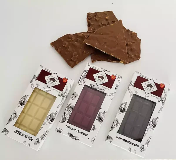 Tablette de chocolat au lait noisette 35 % - 80 gr - Artisan chocolatier Hamel - Normandie