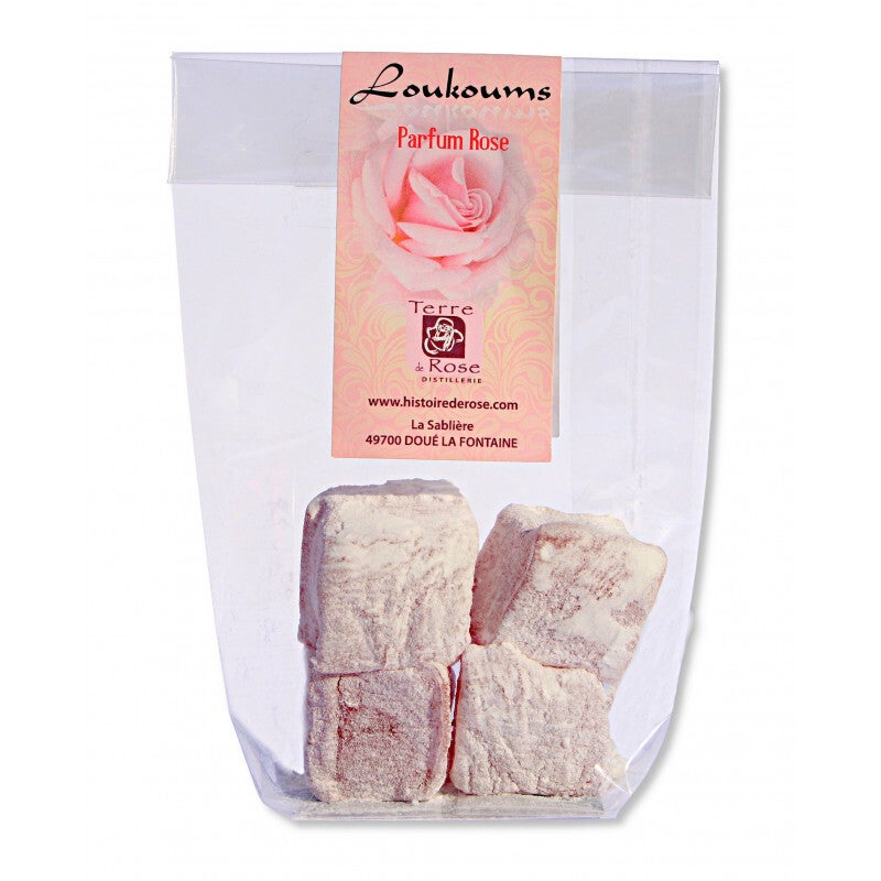 Loukoums parfumés à la rose 100g - terre de rose à doué la fontaine