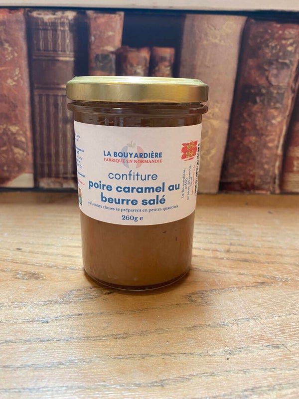 Confiture Poire caramel au beurre salé - 260 g - Artisan confiturier La Bouyardière - Normandie