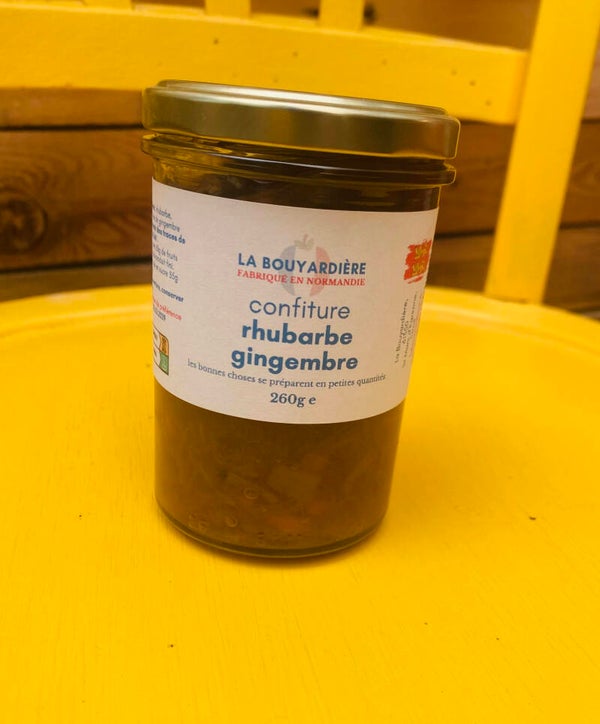 Confiture de rhubarbe au gingembre - 260 g - Artisan confiturier La Bouyardière